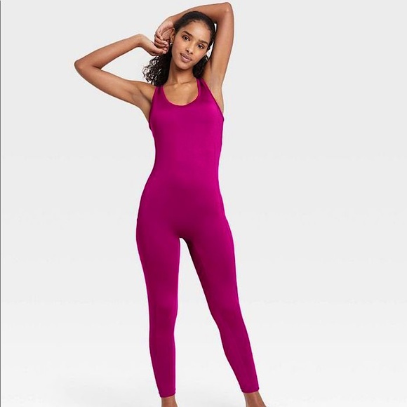 J. Dow Fitness/Target Raspberry Pink Bodysuit Jumpsuit - Picture 1 of 3